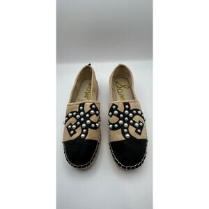 Sam Edelman Leather Black and Tan Espadrilles Size 10M